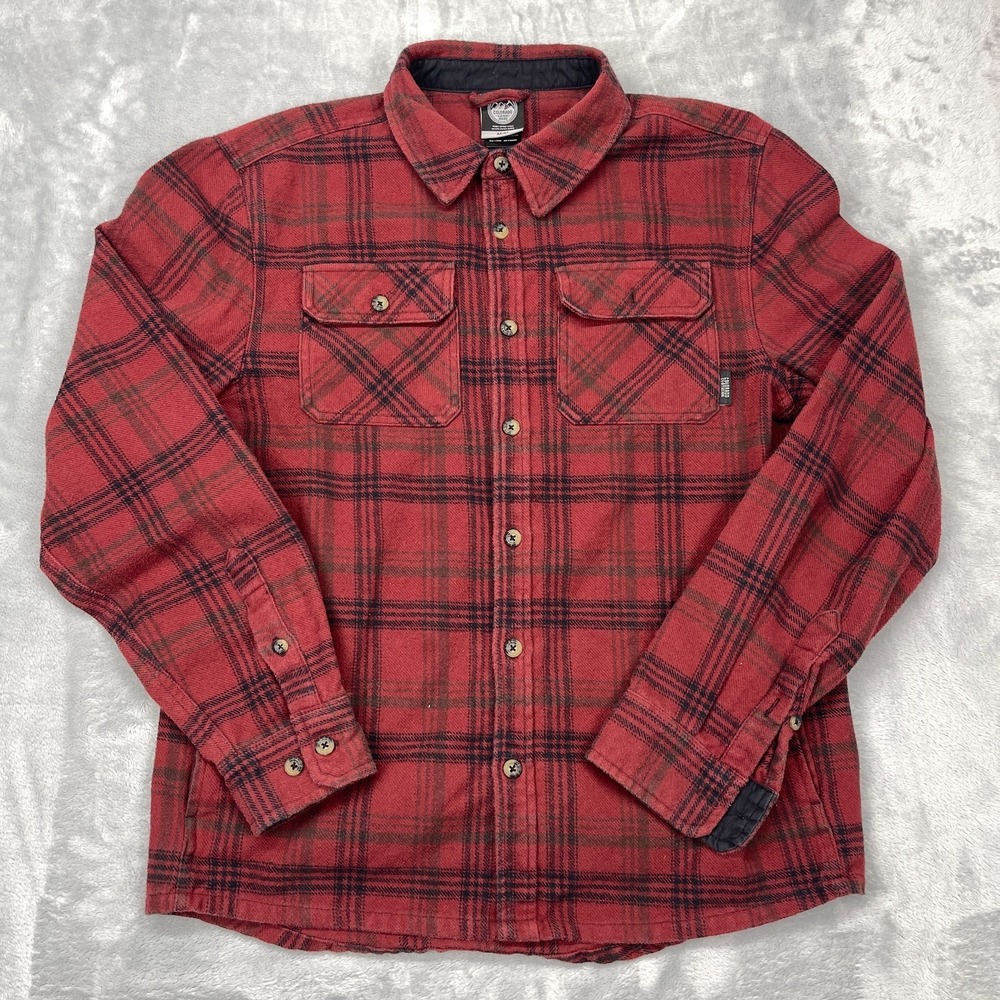 Colorado Clothing Shirt‎ Mens Medium Red Plaid Flap Pocket Long Sleeve Button Up